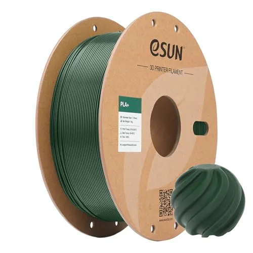 eSUN PLA+ Filament 1.75mm, 3D Drucker Filament PLA Plus, Maßgenauigkeit +/- 0.03mm, 1kg Spule (2.2 LBS) 3D Druck Filament für 3D Drucker, Olivgrün