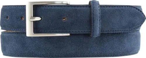 BELTINGER Italienischer Veloursleder-Gürtel 30 mm, Herren, Marine, 110 cm - Luxuriöser Veloursledergürtel für Herren, 3,0 cm breit, ideal für Anzüge und Freizeit. Hochwertige Verarbeitung und schicke Zamak-Schnalle bieten Stil und Langlebigkeit.