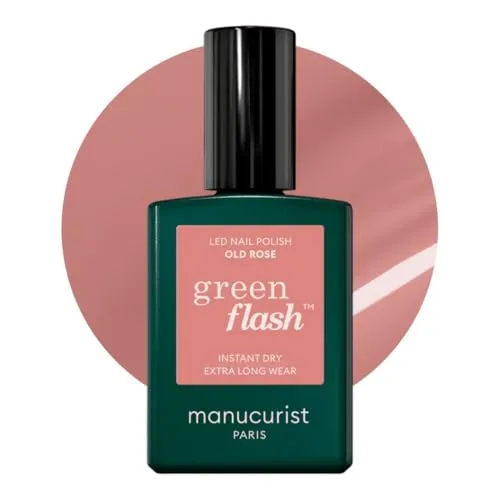 Manucurist Green Flash™ Puderrosa Gel Nagellack Old Rose - Hema Free UV Lack, 12-Free Lack, Bio-basiert - Nägel Selber Machen für UV Lampe Nägel