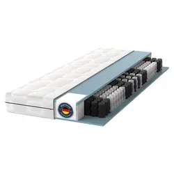 BMM Matratze 140x200 cm Ortho Medic - Ergonomische 7-Zonen Taschenfederkernmatratze, Härtegrad H3, ideal für bis zu 130 kg, mit abnehmbarem, waschbarem Bezug und 100 Nächte Probeschlafen.