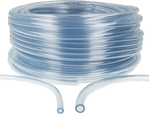 tecuro PVC-Schlauch Innen-Ø: 19 mm - Wandstärke 4 mm, transparent, flexibel, für Lebensmittel, Wasser, Öl, Benzin, max. +60°C