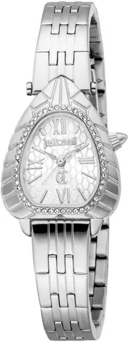 Just Cavalli Armbanduhr JC1L366M0045 für Damen - Elegante Damen-Armbanduhr aus Edelstahl mit grauem Zifferblatt und 3-Zeiger-Anzeige. Wasserdicht bis 30 m, ideal für modebewusste Frauen.
