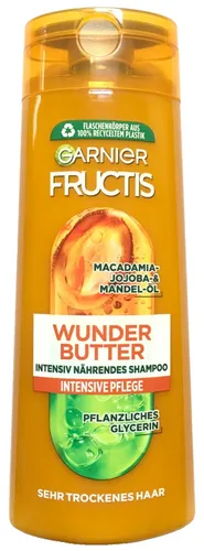 Garnier Fructis Oil Repair Wunder Butter Shampoo, 250 ml - Shampoo für trockene Haare, spendet intensive Feuchtigkeit und repariert geschädigtes Haar für gesundes, glänzendes Aussehen.