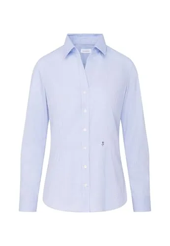 Hemdbluse SEIDENSTICKER Damen 3XL - Elegante Slim Fit in Hellblau Karriert - Blusen aus 100% Baumwolle, pflegeleicht und bügelfrei. Diese elegante Slim Fit Hemdbluse vereint femininen Stil mit nachhaltiger Herstellung und ist ideal für Business-Outfits.