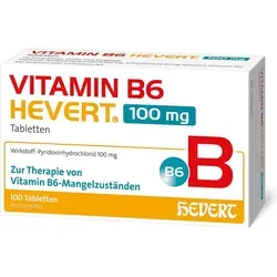 Vitamin B6 Hevert 100 mg Tabletten - Hochdosierte Vitamin B6 Hevert Tabletten zur Unterstützung des Stoffwechsels. Ideal für eine ausgewogene Ernährung und zur Deckung eines erhöhten Bedarfs.