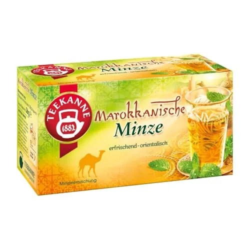 Teekanne Tee Marokkanische Minze - 20 Teebeutel - Kräutertee mit erfrischendem Geschmack, ideal für eine orientalische Teepause. Hochwertige Aromaschutzumhüllung für besten Genuss.
