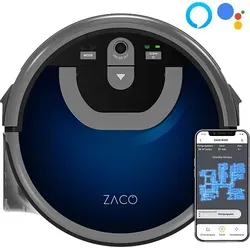 ZACO W450 Wischroboter - automatischer Nasswischer mit getrennten Wassertanks, bis 80 Min Laufzeit, intelligente Navigation und App-Steuerung via Alexa