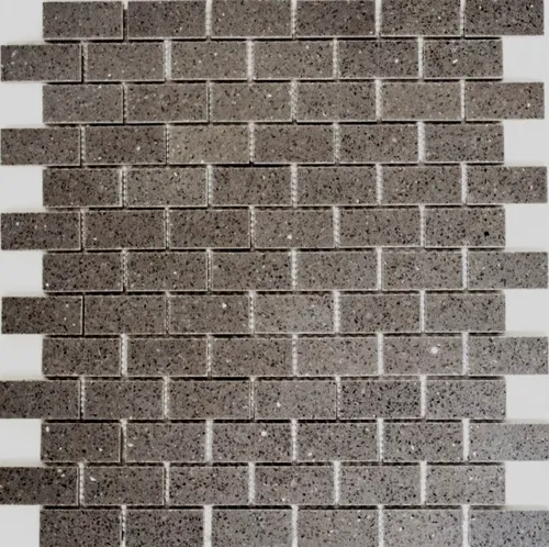 Mosaik Fliese Quarz Komposit Kunststein Brick Artifical grau - Boden- & Wandfliesen, 10er Pack Mosaikfliesenmatte in eleganter grauer Optik, perfekt für stilvolle Badezimmer- und Küchen-Fliesenspiegel.