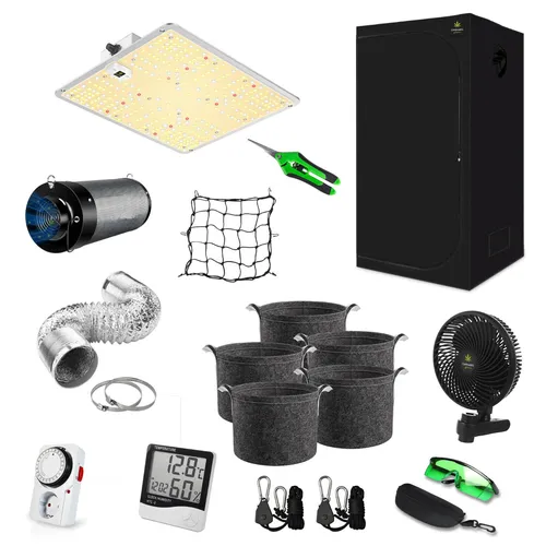 Canna4Home GrowBox Komplettset 60 x 60 x 180 cm - Gewächshaus Komplettset für eine optimale Pflanzenzucht, inklusive Befestigungsmaterial und Boden, ideal für Hobbygärtner.