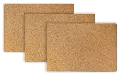 3er-Pack Schreibunterlage aus Kork | Kork Schreibtischunterlage für Büro & Homeoffice | Office-Mat | Desk Mat | Tischunterlage aus Presskork