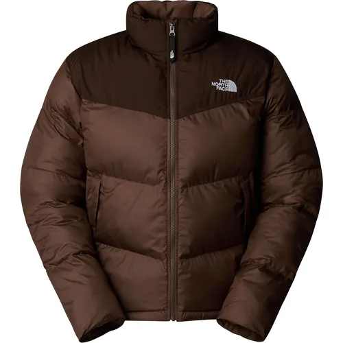 The North Face Saikuru Jacket - Smokey Brown/Demitasse (M) - Stylische Isolationsjacke für Herren, warm und nachhaltig aus 100% recyceltem Polyester. Perfekt für kalte Tage in der Stadt mit boxy Design, praktischen Taschen und verstellbarem Saum.