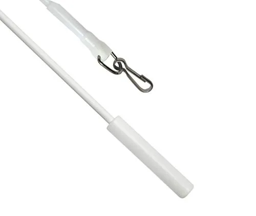 GARDINIA Schleuderstäbe 100 cm, 2 Stück – Metall in Weiß - Praktische Schleuderstäbe für ein müheloses Auf- und Zuziehen von Vorhängen. Mit langlebigem Metall und edlem Design ideal für Flächenvorhänge oder Schiebegardinen. Einfache Montage dank Metallhaken.
