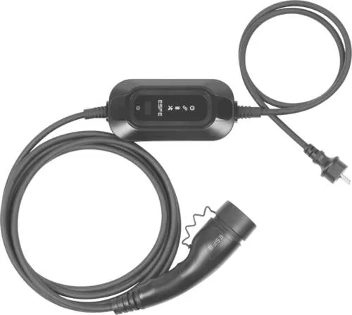ESFE ES16AM25 Mobile Elektro-Auto Ladestation Typ 2 16 A 3.7 kW - Wallbox für Elektroautos, mobile Lösung mit 3,7 kW Leistung, 5 m Kabel und integrierten DC-Schutz für sicheres Laden unterwegs.