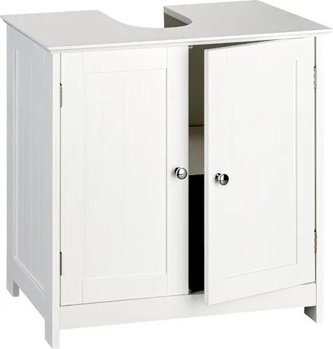 shelfmade Unterschrank Marbella - Landhaus Waschbeckenunterschrank in Weiß, aus stabilem Holz und ideal für ein stilvolles Bad mit viel Stauraum.