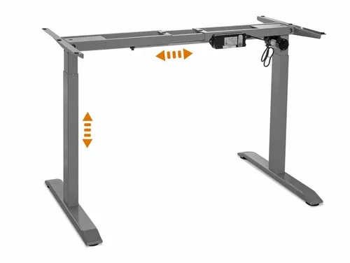 Höhenverstellbares Tischgestell PRONTO 1 Motor Grau - Ideal für Erwachsene: Elektrisch höhenverstellbar mit Memory-Funktion, bietet Flexibilität und Komfort für jeden Arbeitsplatz. Breite: 160 cm, Höhe: 75-125 cm, modernes Design, robustes Metall.