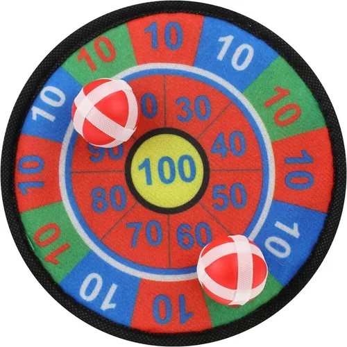 Toi-Toys Spiel Mini Dartscheibe Klettband 18cm inkl 2 Bälle