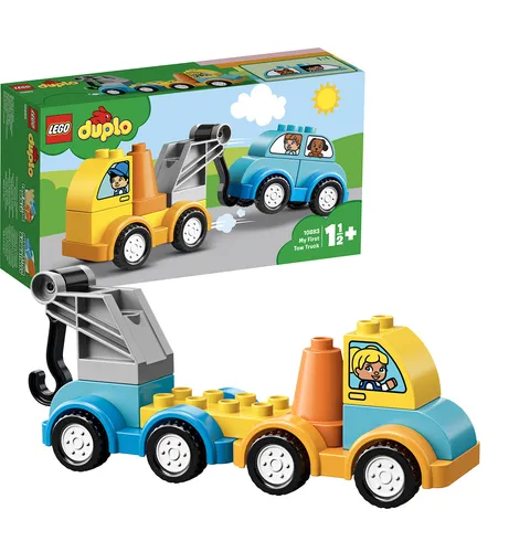 LEGO 10883 DUPLO Mein erster Abschleppwagen - Spielzeug-Bauset für Jungen und Mädchen ab 1,5 Jahren, fördert Baufertigkeiten und kreatives Rollenspiel