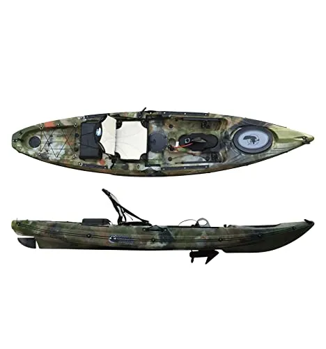 Galaxy Wahoo S Angelkajak mit Pedalantrieb - Kajak mit innovativem Propellerantrieb, ideal für Angler und abenteuerlustige Wassersportler, Farbe Jungle