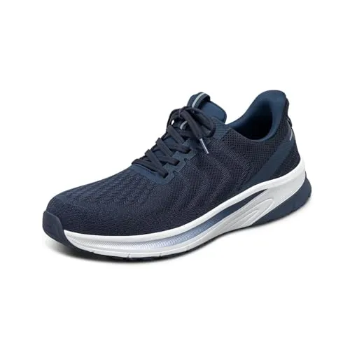 Orthofeet Tilos Herren Slip-in Sneaker Navy, Größe 42 - Herren-Sneaker mit innovativer Slip-On-Technologie für einfaches An- und Ausziehen. Ideal zur Schmerzlinderung bei Fußbeschwerden dank Ortho-Cushion System und hochwertiger orthopädischer Einlegesohle.