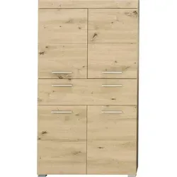 INOSIGN Midischrank Avena Badschrank mit einer Schublade und 4 Türen - Maße (B/T/H) 73/31/130 cm beige