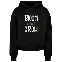 Merchcode Kapuzenpullover Merchcode Damen Ladies Spring - Bloom and grow Oversized Hoody (1-tlg) schwarz M