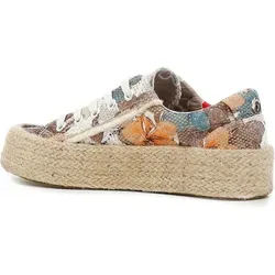 CafeNoir Freizeit Schnürer für Damen - Braun - Größe 39 - Stylische Schnürschuhe mit gemustertem Obermaterial und dicker Plateausohle in Rope-Optik. Ideal für lässige Outfits und den täglichen Gebrauch.