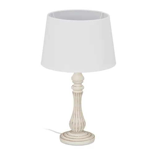 Rustikale Tischlampe von Relaxdays - Tischlampe im rustikalen Design mit Leinen- und Eisenmaterial, ideal für stimmungsvolle Beleuchtung in Wohnräumen. Höhe 47 cm, Gewicht 1,01 kg.