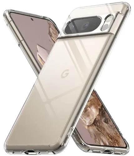 Ringke Fusion für Google Pixel 8 Pro Hülle, [Dauerhafte Transparenz] Kratzfest Hart Minimale Vergilbung Transparente Rückseite Weicher Bumper Handyhülle - Clear