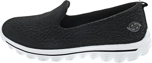 Dockers by Gerli Slipper Schwarz 39 - Sportlicher Slip-On für Damen - Sneaker mit atmungsaktivem Strick-Mesh-Obermaterial, rutschhemmender Laufsohle und weicher Innensohle für hohen Tragekomfort – ideal für Alltag und Freizeit.