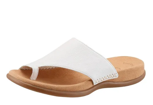 Gabor Damen Jollys-03.700 Pantoletten - Bequeme Clogs in Weiß - Sandalen aus hochwertigem Glattleder, ideal für den Sommer. Mit flachem Absatz von 2 cm und Slip-On-Verschluss bieten sie optimalen Tragekomfort.