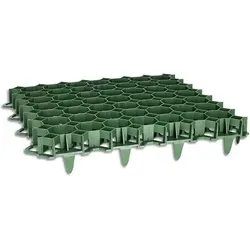 STABILO Kunststoff Rasengitterplatten 50x50 cm - 10 Stück - Hochwertige Rasengitterplatten für Garten und Paddock, umweltneutral und frostbeständig, mit Honigwabenstruktur für optimale Stabilität und Belastbarkeit bis 400 T/m².