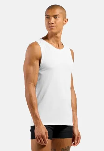 Odlo Herren Active F-dry Light Funktionsunterwäsche Tanktop, Weiß, M EU - Funktionsunterwäsche für Herren, schnell trocknend und ideal für Outdoor-Aktivitäten, bietet Bewegungsfreiheit und hohen Tragekomfort.
