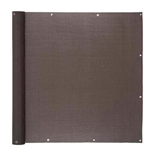 Ventanara® Balkonverkleidung Sichtschutz PVC 600 x 90 cm - Taupe - Balkonumspannungen mit hochwertigem, reißfestem Polyestergewebe, witterungs- und UV-beständig. Einfache Montage dank stabiler Ösen und Kabelbinder, ideal für Wind- und Sonnenschutz.
