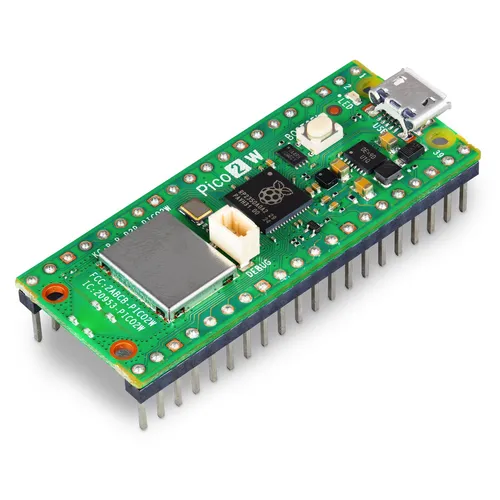 Raspberry Pi Pico 2W, RP2350 + WLAN + Bluetooth Mikrocontroller-Board, mit Headern