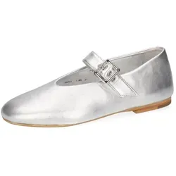 Melvin & Hamilton Emily 1 Leder-Ballerinas für Damen Ballerina Flache Absätze, Echtes Leder silberfarben 40 EU