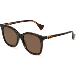 Gucci GG1071S Katzenauge Brille - Sonnenbrille mit Multi-Focus und blauem Lichtfilter, ideal für modebewusste Damen, stylish in Havanna-Farbe.
