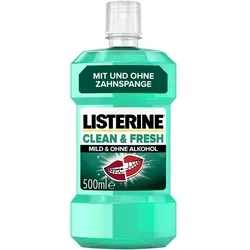 Listerine Clean & Fresh Mundspülung - Zahnpflegeartikel mit ätherischen Ölen und Fluorid, verbessert die Mundhygiene, beugt Plaque vor und stärkt die Zähne, ideal für eine gründliche Reinigung.