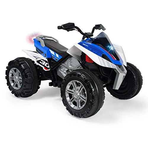 Elektro-Quad Injusa Rage Licht Blau Weiß 12 V - Kinder-Elektrofahrzeuge mit 12 V und aufregenden Licht- und Soundeffekten, ideal für kleine Abenteurer ab 3 Jahren. Perfekt für sicheres Fahrvergnügen im Freien!