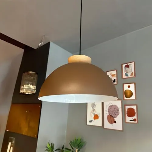 bamyum Yimpi Vintage Küchenlampe Ø30 cm – Hängelampe für Esstisch und Wohnzimmer - Elegante Pendelleuchte im Retro-Design aus Metall, milchbraun, mit E27-Fassung und 120 cm Kabel. Ideal für stimmungsvolle Beleuchtung in Küche, Wohnzimmer und mehr. Einfache Montage garantiert!