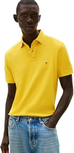 Tommy Hilfiger Poloshirt 1985 REGULAR POLO Morningside Yellow XXL - Klassisches Poloshirt aus hochwertigem Piqué mit Kurzarm und Polokragen. Perfekt für einen lässigen Look und angenehm zu tragen dank der Baumwoll-Elasthan-Mischung.