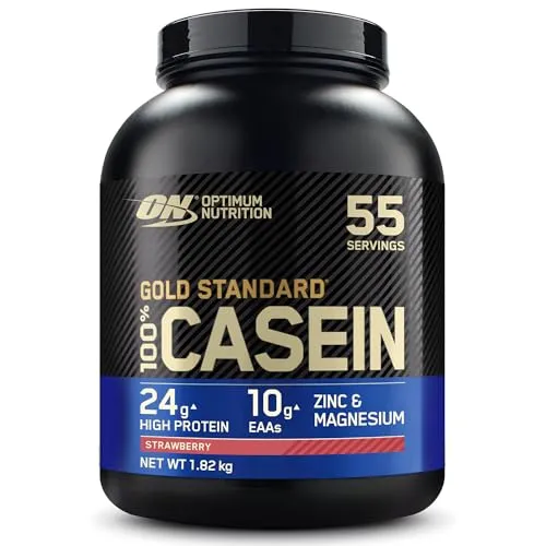 Optimum Nutrition Gold Standard 100% Casein Protein Pulver - Protein Shakes & Muskelaufbau, langsam verdauliches Protein für nächtliche Regeneration mit 24 g Micellar-Casein pro Portion und angereichert mit Zink und Magnesium.