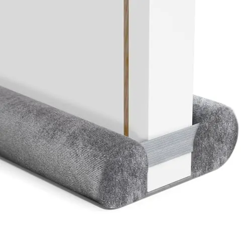 BKSAI Zugluftstopper für Türen Rückstandlos Türdichtung Haustür 60-110CM Windstopper Kälteschutz Schallschutz Unten Türbodendichtung Luftzugstopper gegen Zugluft, Schall & Insekten Waschbar