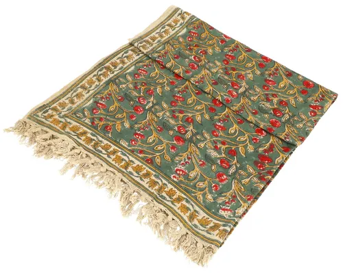 Handgearbeitetes Blockdrucktuch - Ethno Strandtuch 120x165 cm - Traditionelles Blockdrucktuch aus 100% Baumwolle, perfekt für den Strand oder als Überwurf. Fair gehandelt in Indien, handwaschbar und einzigartig im Design.