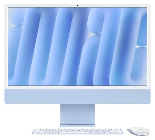 Apple iMac MWV13D A - 24 Zoll All-in-One PC mit M4 10-Core Chip, 16GB RAM, 256GB SSD, 4,5K Retina Display und WiFi 6E