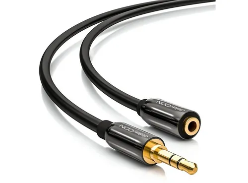 deleyCON deleyCON 5m HQ 3,5mm Klinken Kabel Verlängerung / Stecker zu Buchse Audio-Kabel