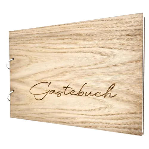 Gästebuch Hochzeit Gravur Holz Hochzeitsbuch Fotobuch "Mein Gästebuch"