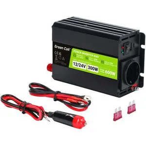 GC INV12-24 300 - Modifizierter Sinus Wechselrichter, 300W Dauerleistung, ideal für mobile Anwendungen mit USB-C und Quick Charge 3.0