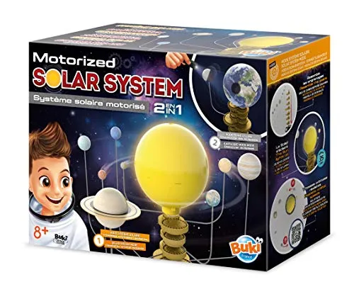 Buki France 7255 Système Solaire Mototrisé - Experimentieren & Forschen - Entdecke das Sonnensystem mit motorisiertem Modell und realistischen Umlaufzeiten! Inklusive Nachttischlampe und Möglichkeit zur Veranschaulichung einer Mondfinsternis.