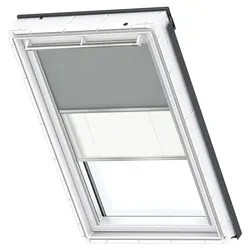 VELUX Verdunkelung Plus DFD Manuell Uni Grau/Weiß 0705, 78x98 cm - Rollos für VELUX Dachfenster - flexibler Licht- und Sichtschutz, ideal für ein angenehmes Raumklima und Privatsphäre.