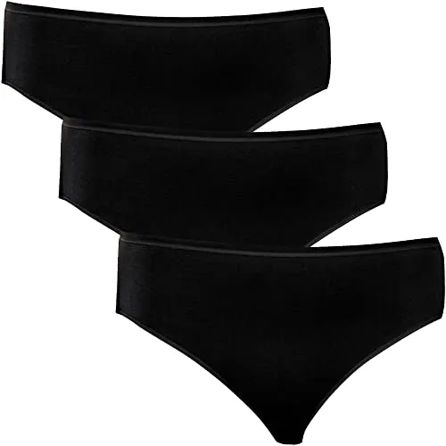 Schiesser Damen Slip, 3er Pack, Gr. 36, Schwarz (schwarz 000)